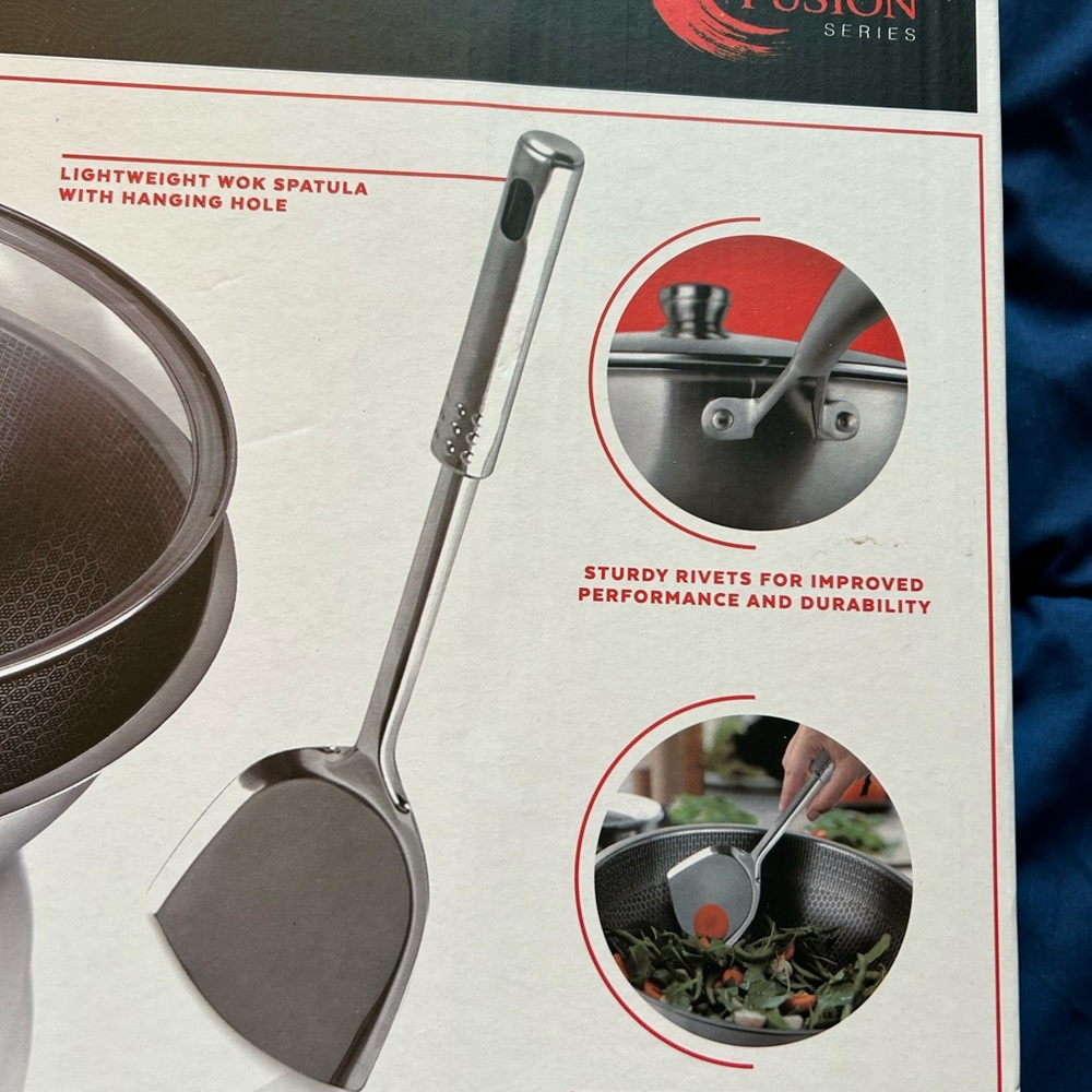 PARINI • Non-Stick Wok Pan • 12.5” x 3.5” • Black/Grey • - Picture 3 of 4